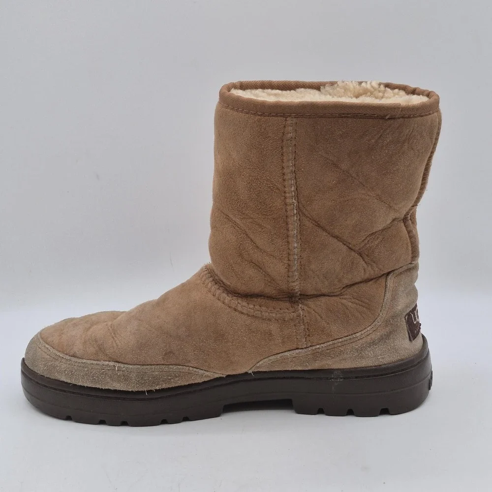UGG Australia‎ Boots Womens Size 8 Brown Suede Shearling Lined Mid Calf Winter